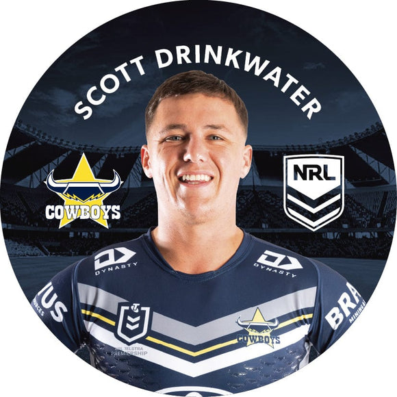North Queensland Cowboys Scott Drinkwater 2024 Player 58mm Button Badge