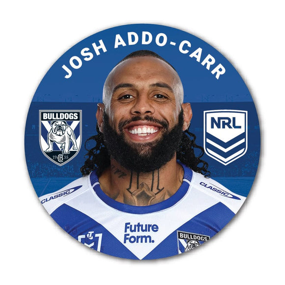 Canterbury Bankstown Bulldogs Josh Ado-Carr 2024 Player 58mm Button Badge