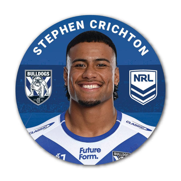 Canterbury Bankstown Bulldogs Stephen Crichton 2024 Player 58mm Button Badge