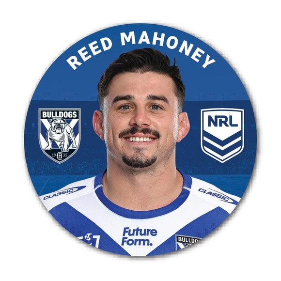 Canterbury Bankstown Bulldogs Reed Mahoney 2024 Player 58mm Button Badge