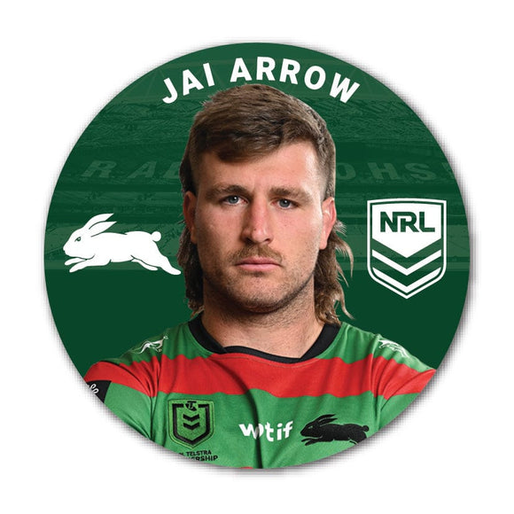South Sydney Rabbitohs Jai Arrow 2024 Player 58mm Button Badge