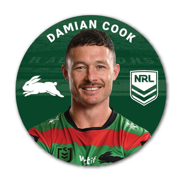 South Sydney Rabbitohs Damien Cook 2024 Player 58mm Button Badge