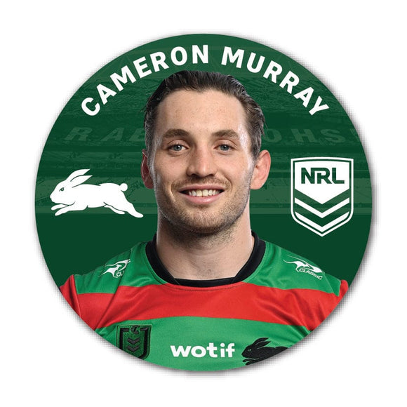 South Sydney Rabbitohs Cameron Murray 2024 Player 58mm Button Badge