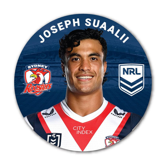 Sydney Roosters Joseph Suaalii 2024 Player 58mm Button Badge
