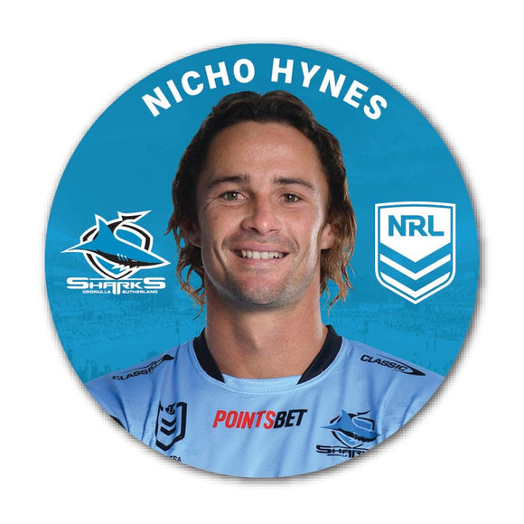 Sharks Nicho Hynes 2024 Player 58mm Button Badge