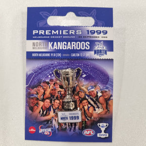 North Melbourne Kangaroos Premiers Trophy Pin 1999