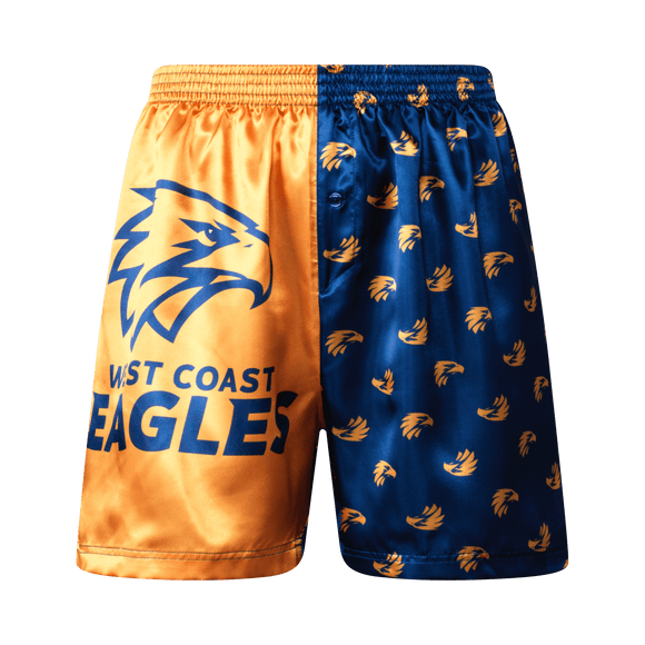 West Coast Eagles Mens Satin Boxer Shorts CLEARANCE