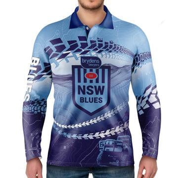 New South Wales Blues Mens Trax Outback Off-Road Fishing Camping Shirts