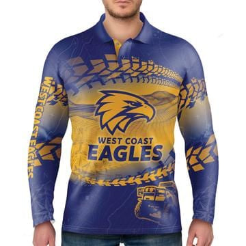 West Coast Eagles Mens Trax Outback Off-Road Fishing Camping Shirts
