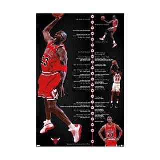 NBA Michael Jordan Chicago Bulls Timeline Poster