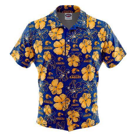 West Coast Eagles Hawaiian Shirts Hibiscus CLEARANCE