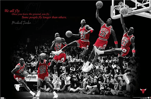 Michael Jordan NBA Chicago Bulls Fly Poster