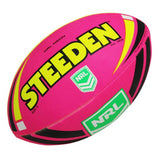 NRL Neon Yellow Pink Steeden Supporter Football Size 5