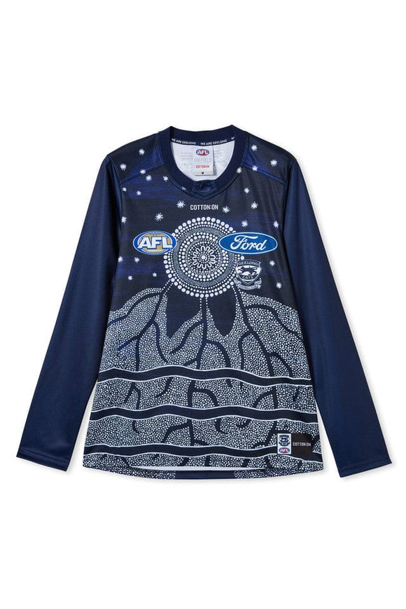 Geelong Cats Cotton On Mens Long Sleeve 2023 Indigenous Guernsey