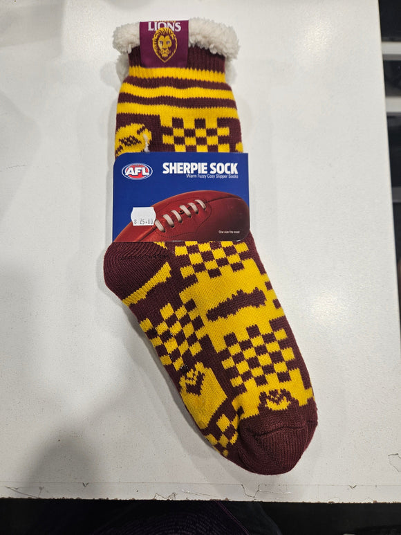 Brisbane Lions Sherpie Fleece Socks