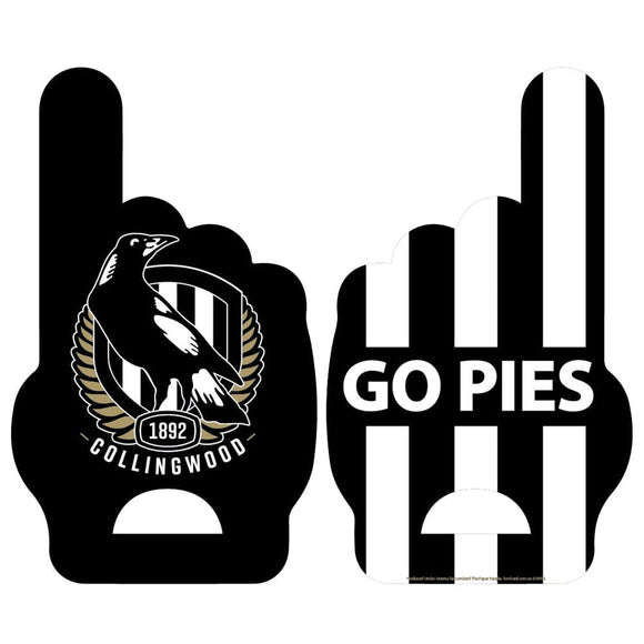 Collingwood Magpies Go Pies Party Hand Poster
