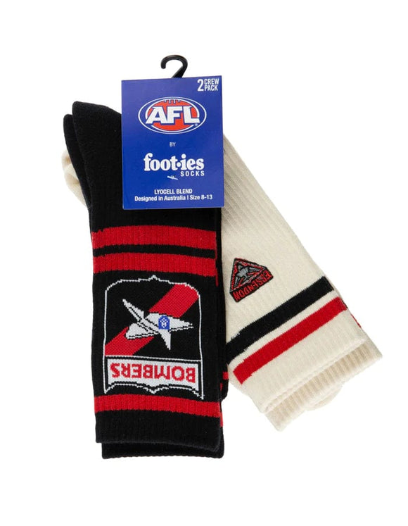 Essendon Bombers Footies Icons Snecker Socks 2 pack