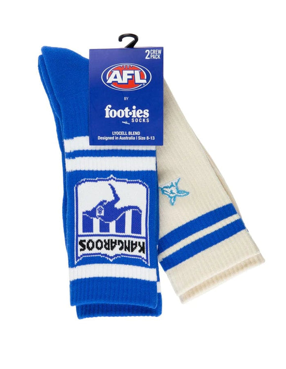 North Melbourne Kangaroos Footies Icons Snecker Socks 2 pack