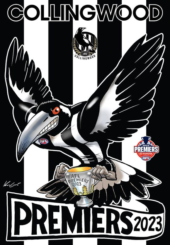 Collingwood Magpies Mark Knight Sticker 2023 Premiers
