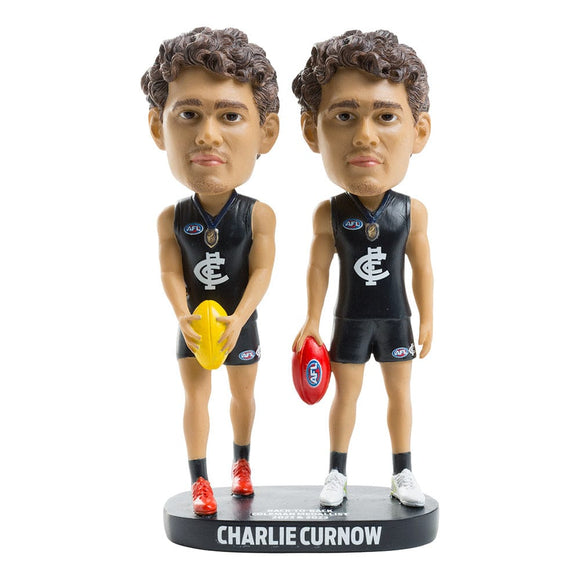 CHARLIE CURNOW DOUBLE BOBBLEHEAD COLEMAN 2022 AND 2023 CARLTON BLUES
