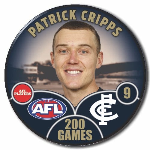 Patrick Cripps 200 Games Player Badge Carlton Blues