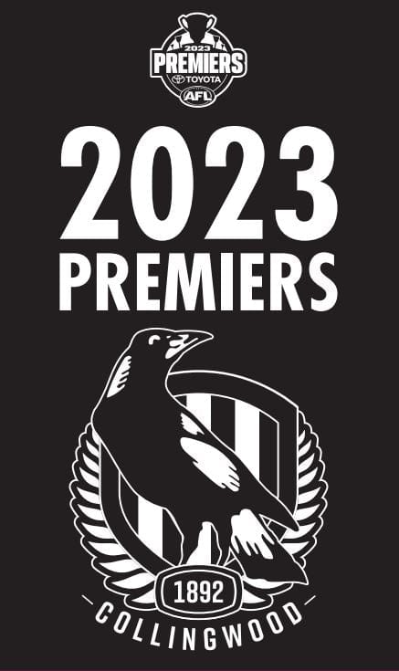 Collingwood Magpies 2023 Premiers Supporter Flag