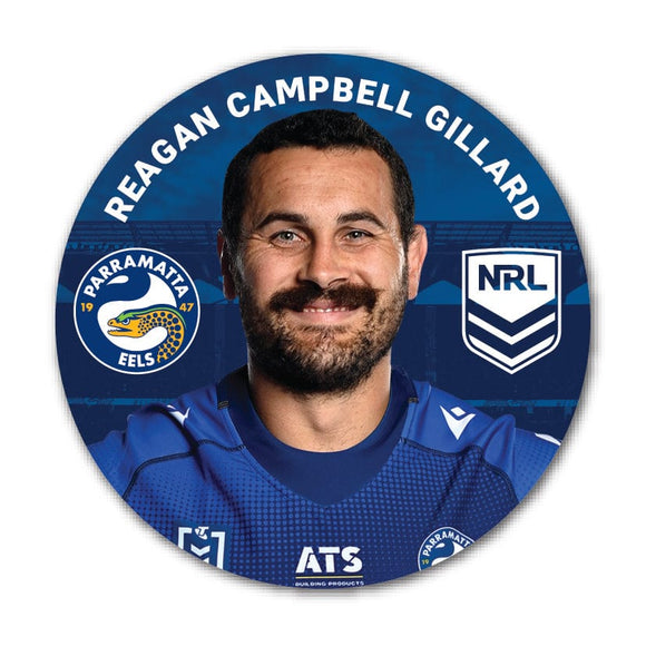 Parramatta Eels Reagan Campbell Gillard 2024 Player 58mm Button Badge