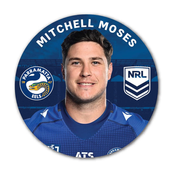 Parramatta Eels Mitchell Moses 2024 Player 58mm Button Badge