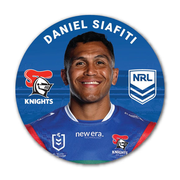 Newcastle Knights Daniel Saifiti 2024 Player 58mm Button Badge