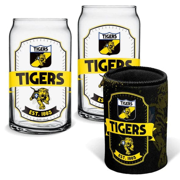 RICHMOND TIGERS CAN GLASSES & CAN COOLER