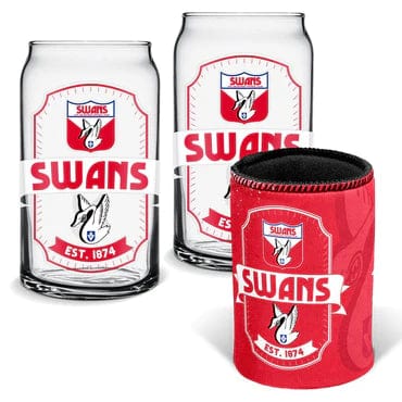 SYDNEY SWANS CAN GLASSES & CAN COOLER