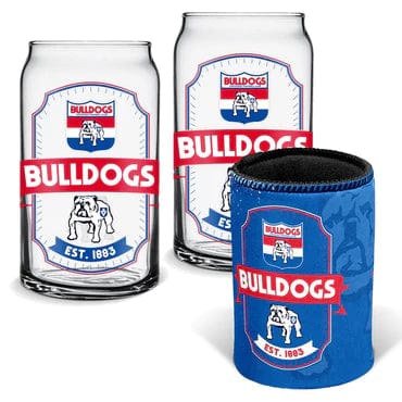 WESTERN BULLDOGS CAN GLASSES & CAN COOLER