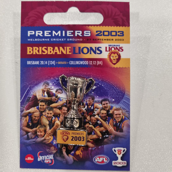 Brisbane Lions Premiers Trophy Pin 2003