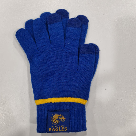 West Coast Eagles Touchscreen Gloves