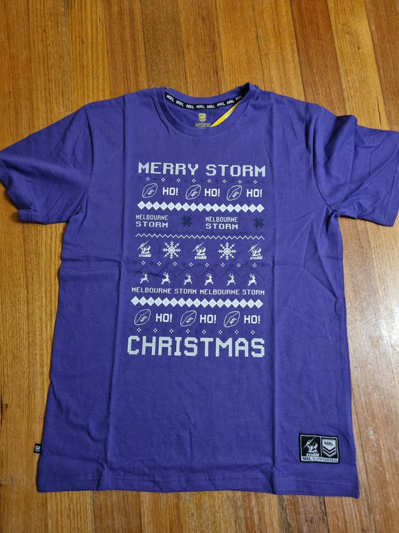 Melbourne Storm Christmas Mens Short sleeve Tee CLEARANCE