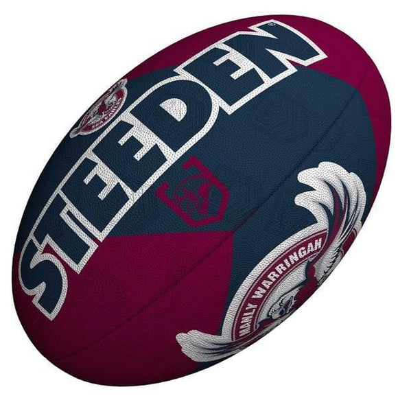 Manly Sea Eagles Steeden Supporter FootBall 11inch cut 9inch Pumped Up