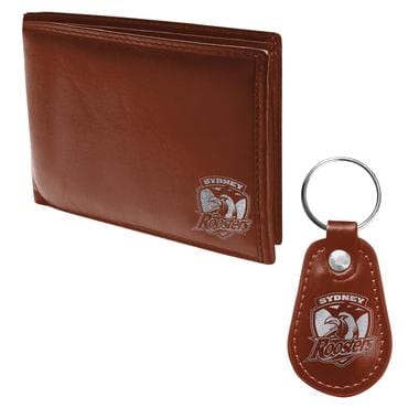 Sydney Roosters PU Leather Wallet and Keyring Pack