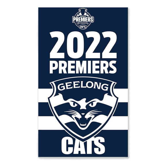 Geelong Cats Premiers 2022 Supporter Flag 900mm X 1500mm