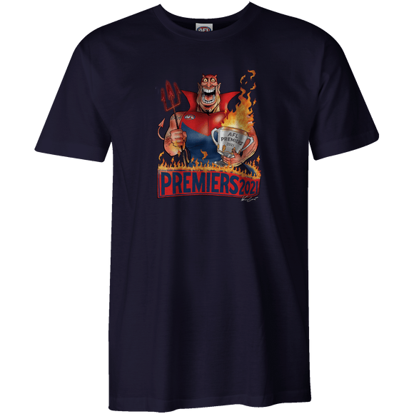 Melbourne Demons 2021 Premiers Mark Knight Mens Tee CLEARANCE