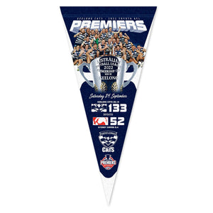 Geelong Cats Premiers 2022 Team Image Pennant Flag CLEARANCE