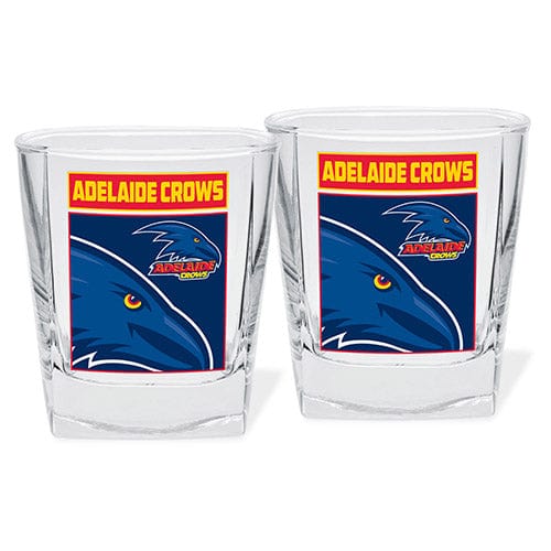 Adelaide Crows Printed Spirit Glass Twin Pack