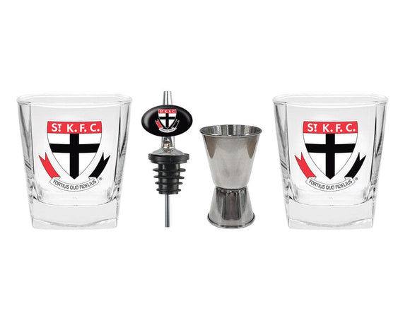 St Kilda Saints Set of Two Spirit Glass Jigger & Pourer