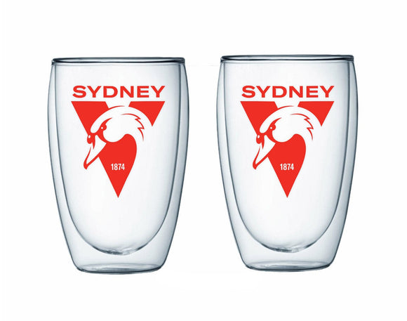 Sydney Swans Double Wall Glass Twin Pack
