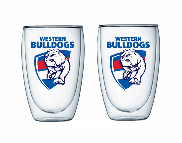 Western Bulldogs Double Wall Glass Twin Pack