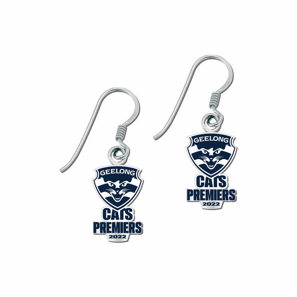Geelong Cats 2022 Premiers Logo Earrings