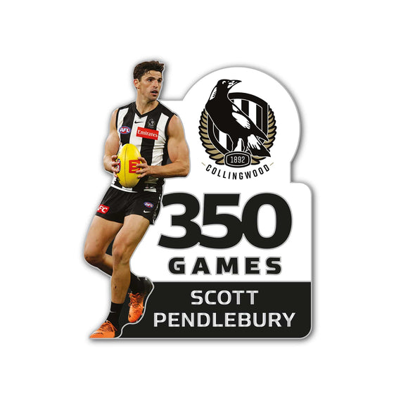 Scott Pendlebury Collingwood Magpies 350th Game Pin