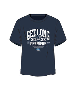 CLEARANCE Geelong Cats Premiers 2022 Youth Cotton on Tee Navy