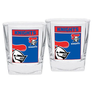 Newcastle Knights Printed Spirit Glass Twin Pack