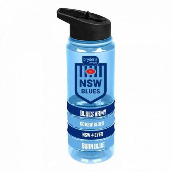 New South Wales Blues State Of Origin Tritan Drink Bottle with Wristbands
