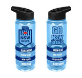 New South Wales Blues State Of Origin Tritan Drink Bottle with Wristbands